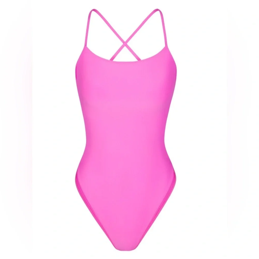 SKIMS Hot Pink One-Piece Swimsuit